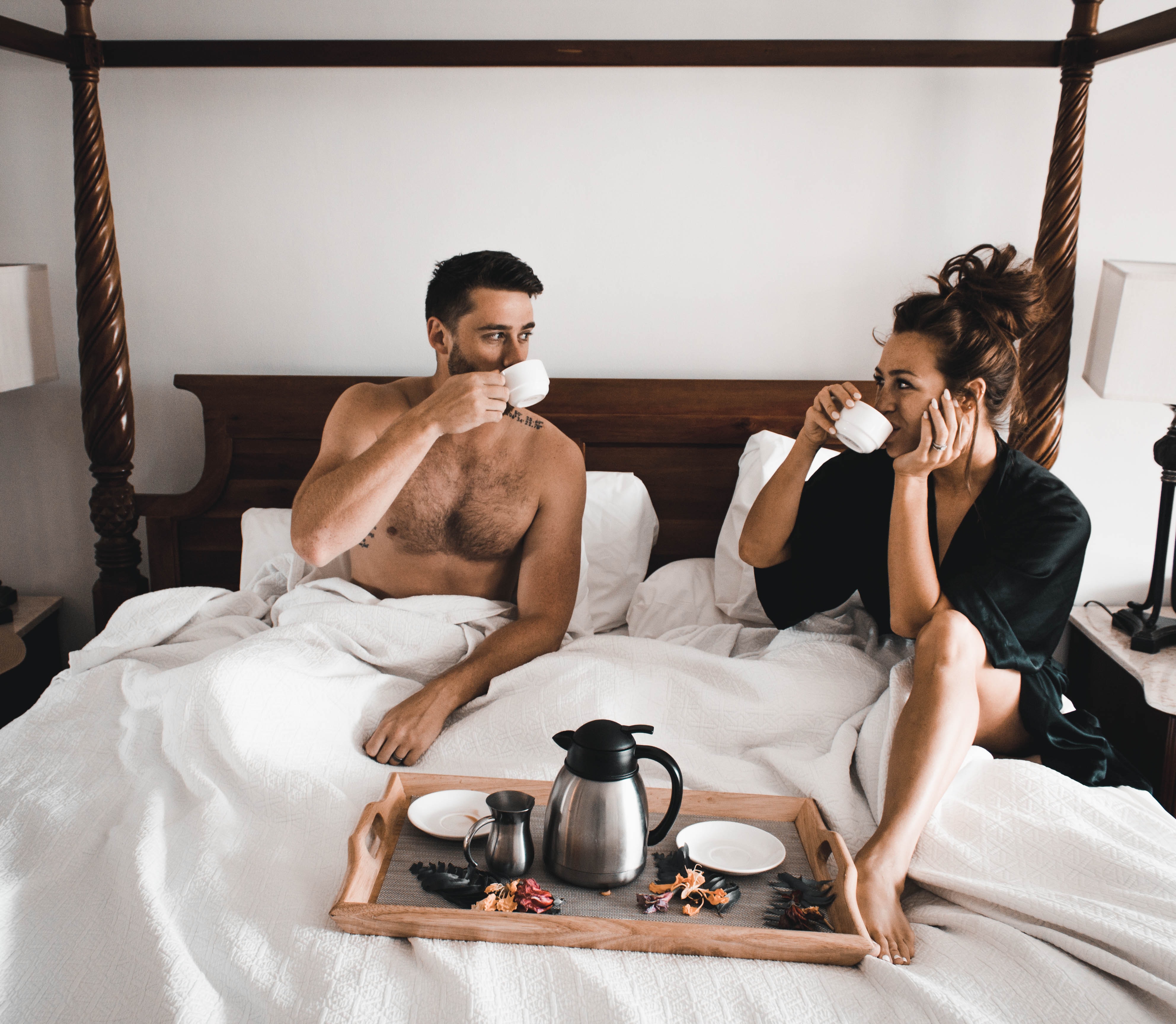 breakfast in bed for couple